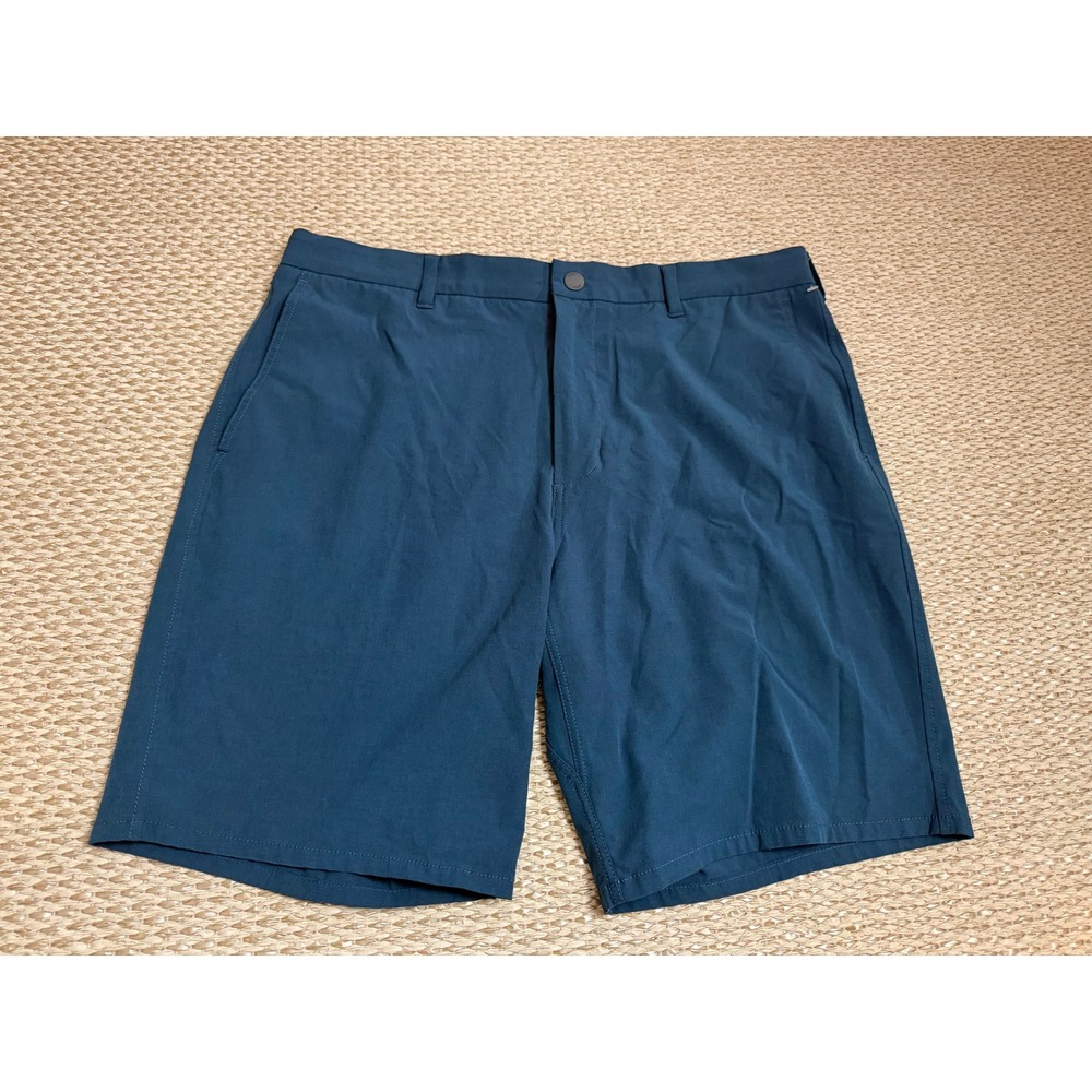 Johnnie-O Mens Performance Golf Shorts Teal Blue Size 38 Flat Front Stretch - Picture 1 of 6